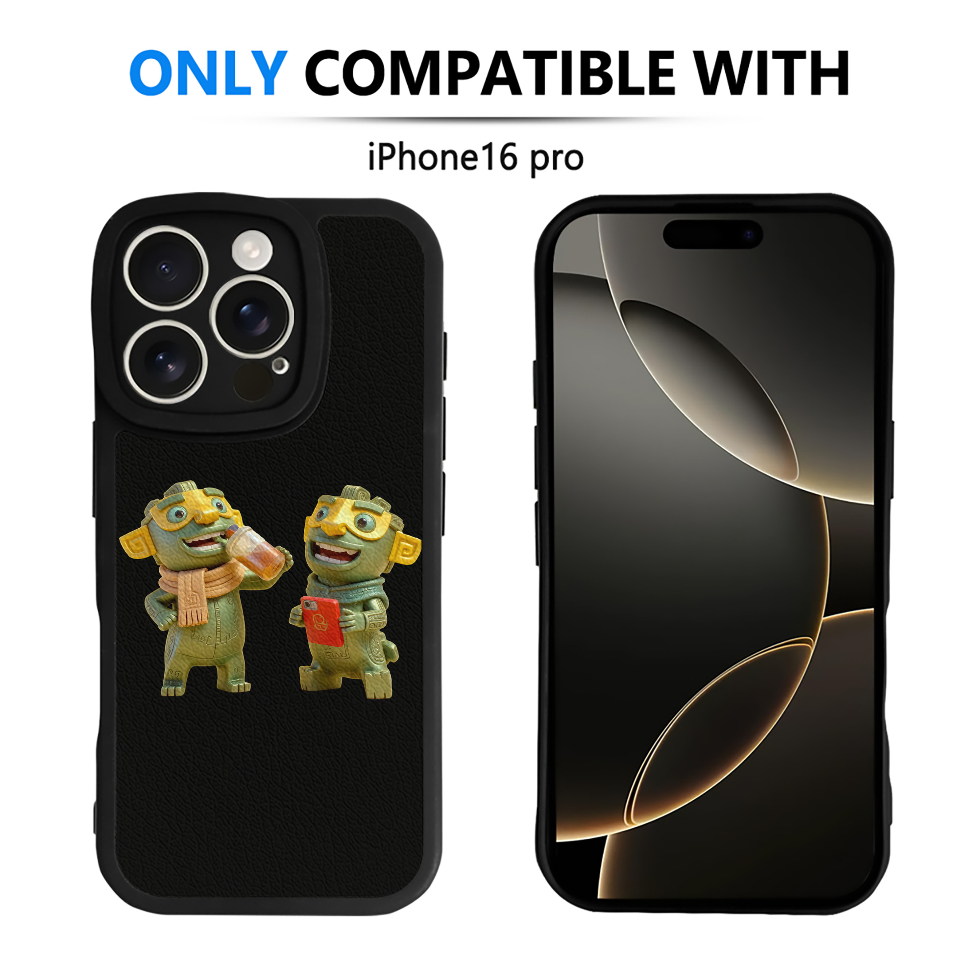 （画像用） Ne Zha 2 ナタ 魔童の大暴れ 【iPhone 16シリーズ対応】シリコンスマホケース（レザー調） 材質：シリコン